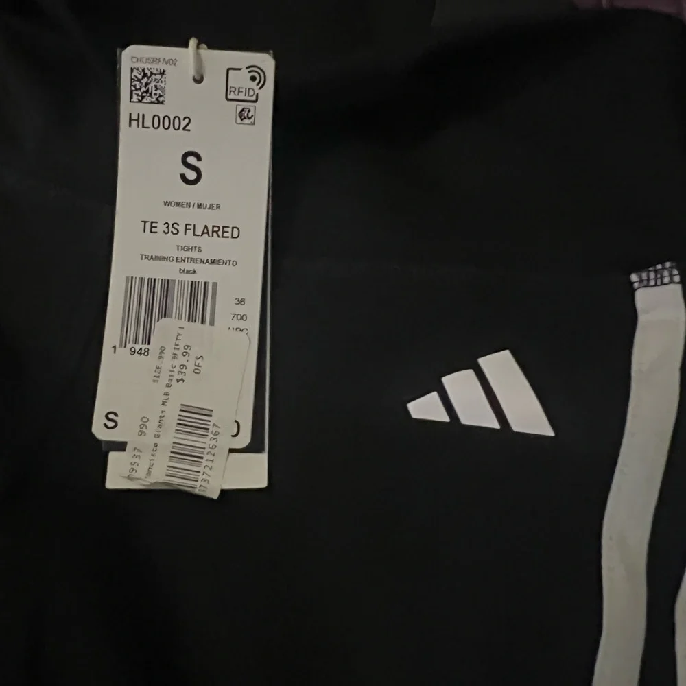 adidas Black Leggings with White Accents - NWT - Womens small - Picture 5 of 6